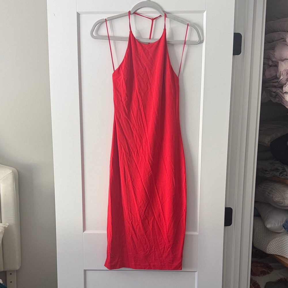 Express Vibrant Red Backless Dress